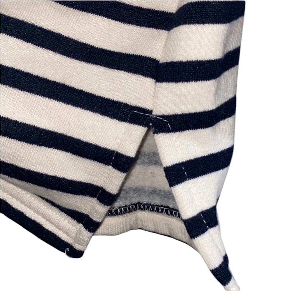 ZARA Striped Half-Zip Sweatshirt – Size L | Cotton Blend Pullover - Picture 7 of 15